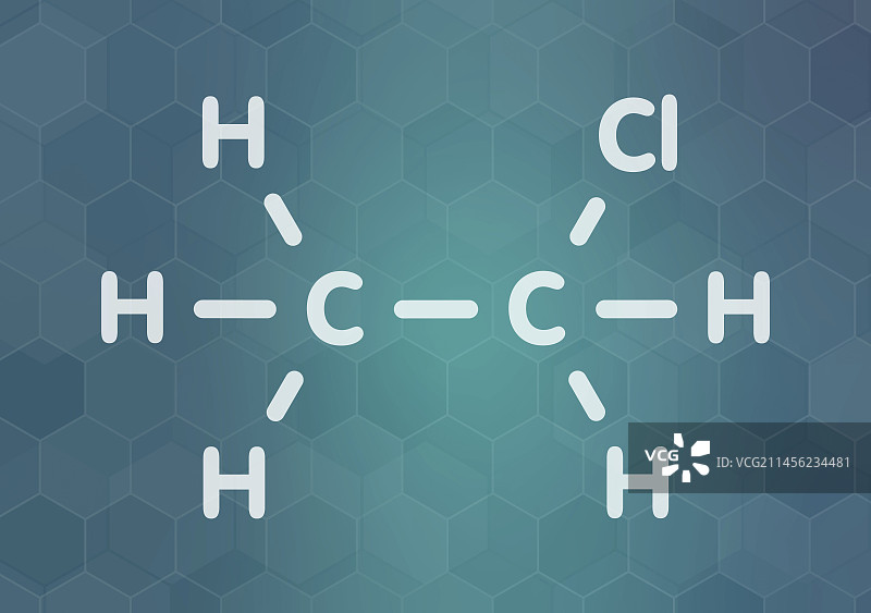 氯乙烷局部麻醉剂分子结构示意图图片素材