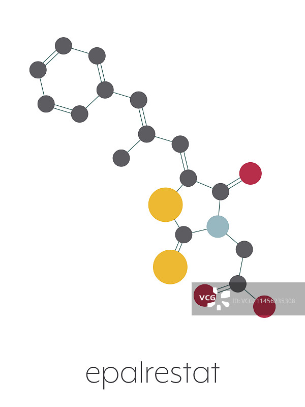 依帕司他糖尿病神经病变药物分子，图示图片素材