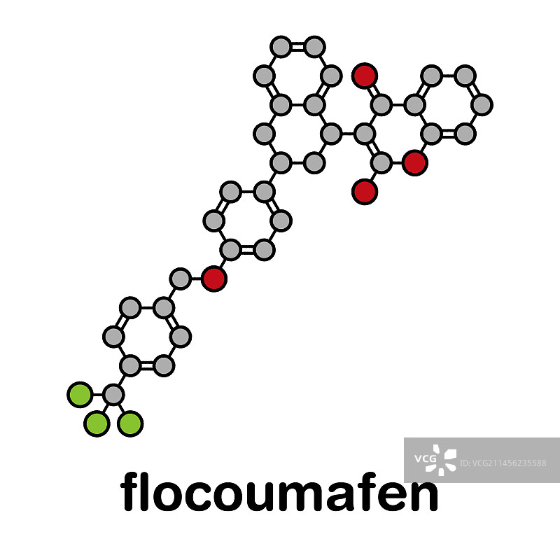 杀鼠灵分子结构示意图图片素材