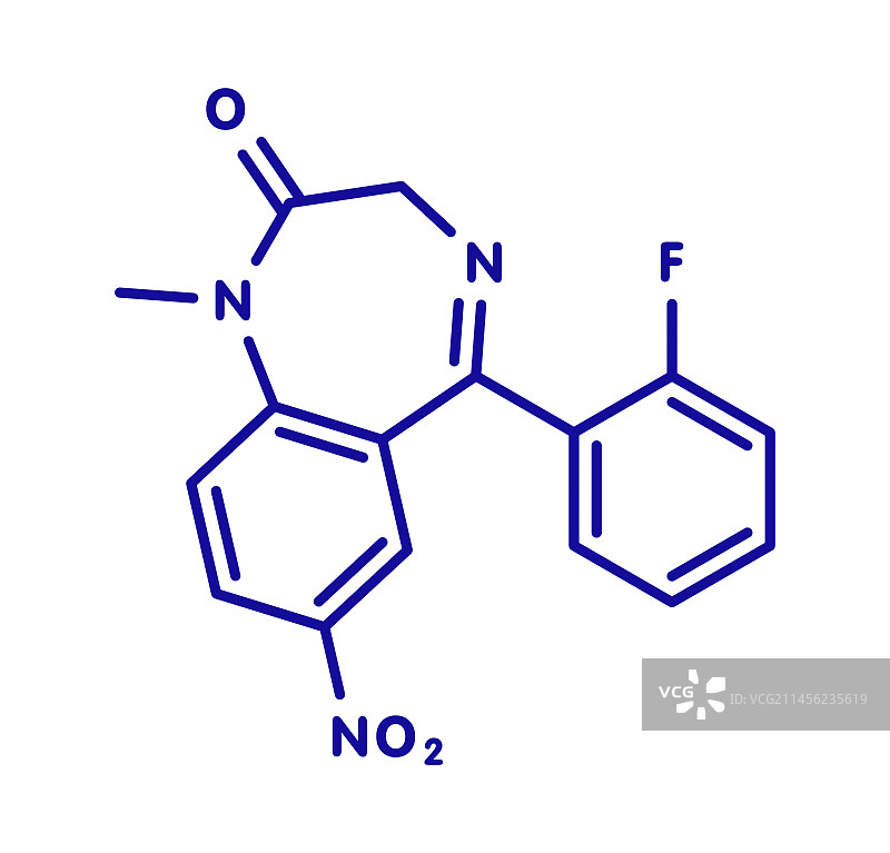 氟硝西泮催眠药物分子图图片素材