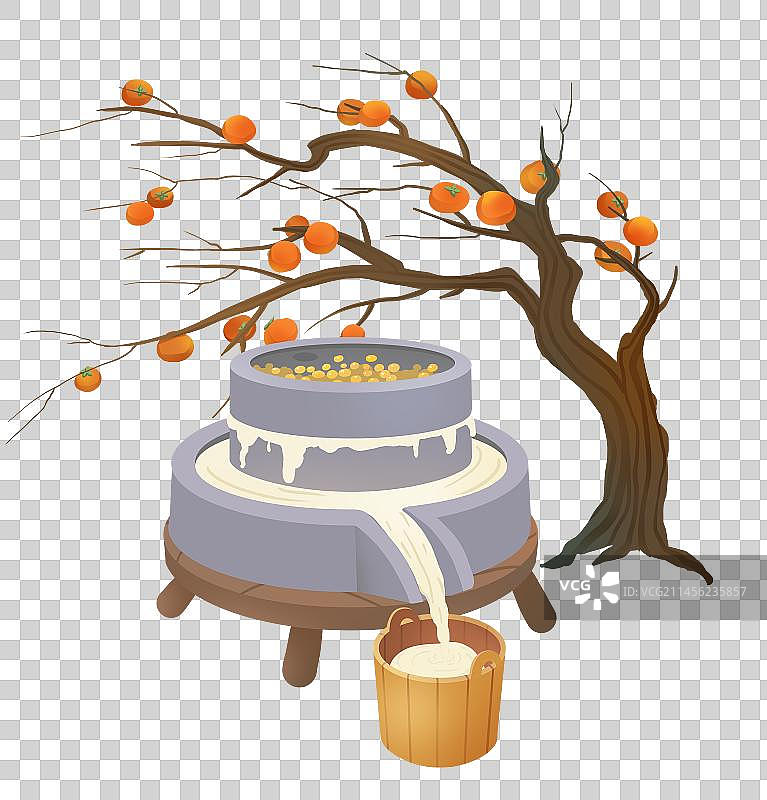 石磨磨豆浆场景图片素材