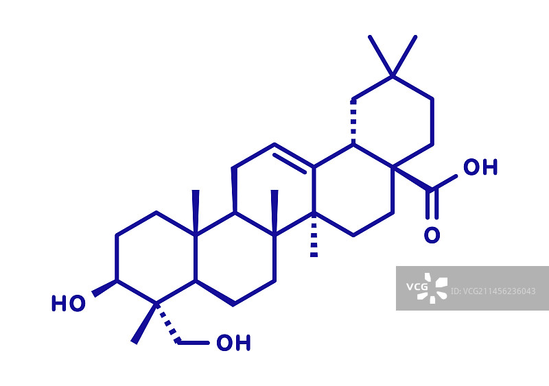 常春藤皂苷分子结构示意图图片素材