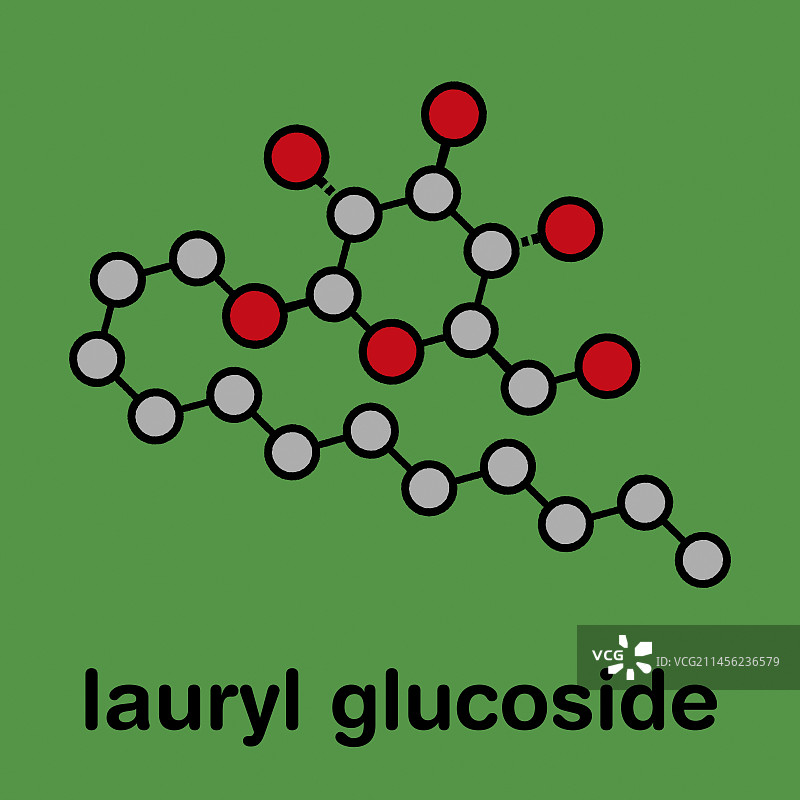 月桂基葡糖苷非离子表面活性剂分子结构示意图图片素材