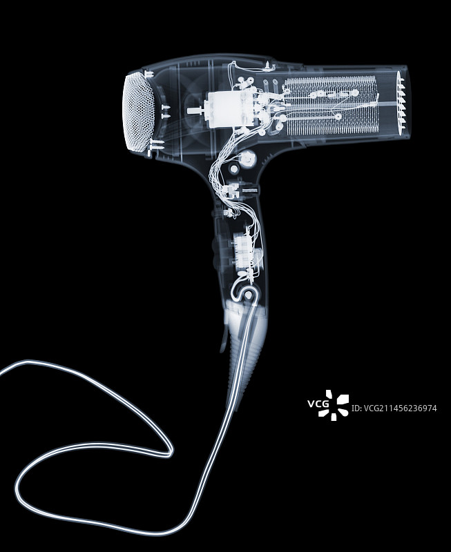 X光下的吹风机图片素材