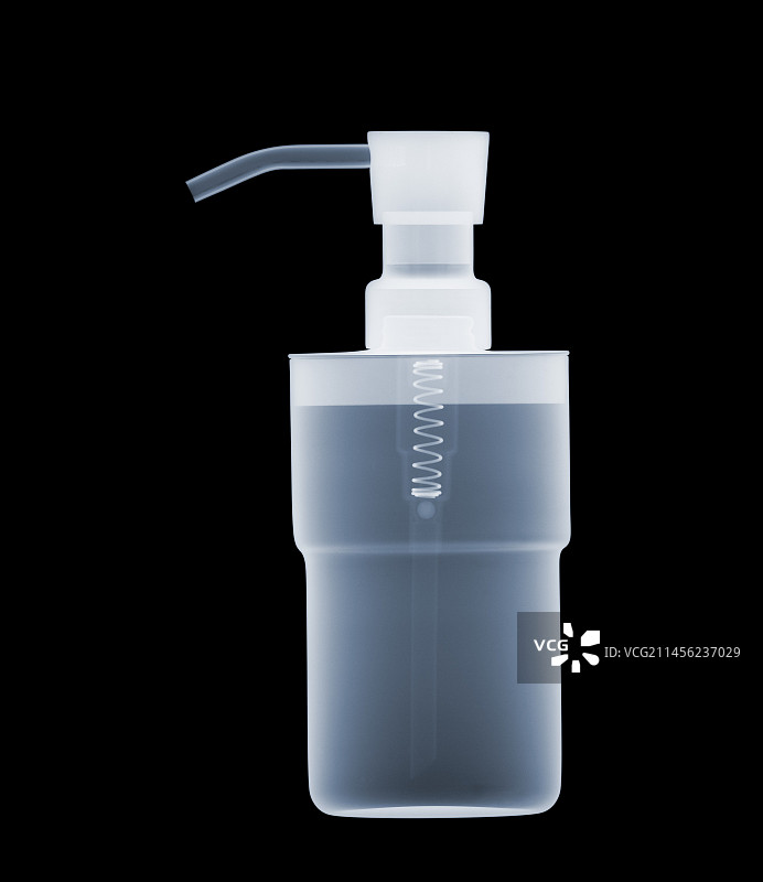 肥皂泵分配器X光图片素材