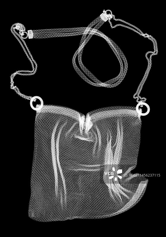 锁子甲手提包，X光图片素材