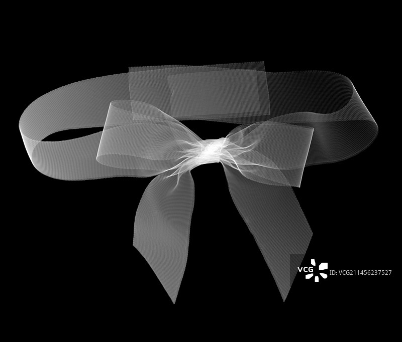 X光下的蝴蝶结缎带图片素材