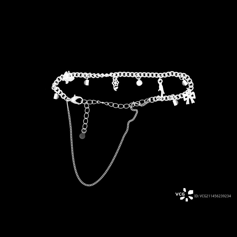 带有吊饰的脚链，X光图片素材