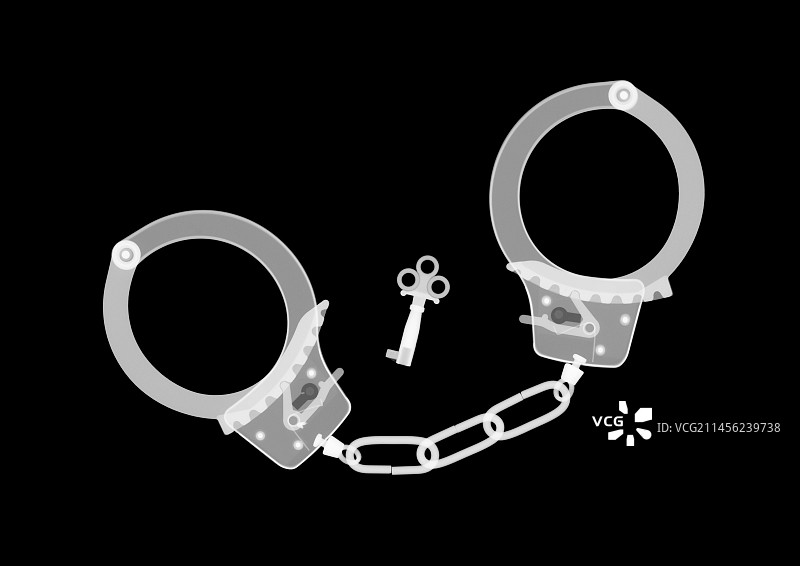 手铐，X光图片素材
