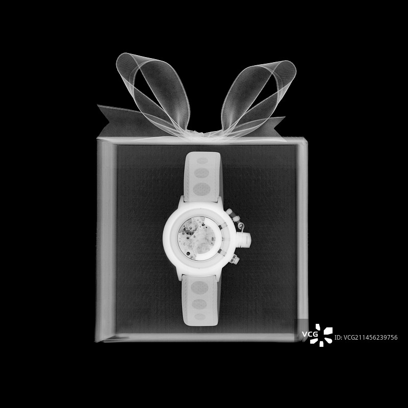 盒子里的手表X光片图片素材