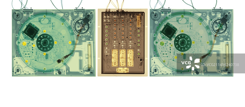 唱片骑师的X光片图片素材