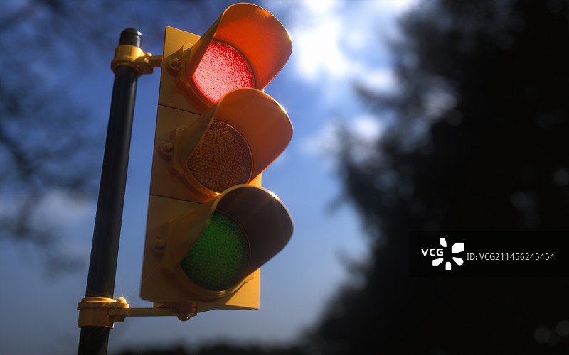 红色交通灯插画图片素材