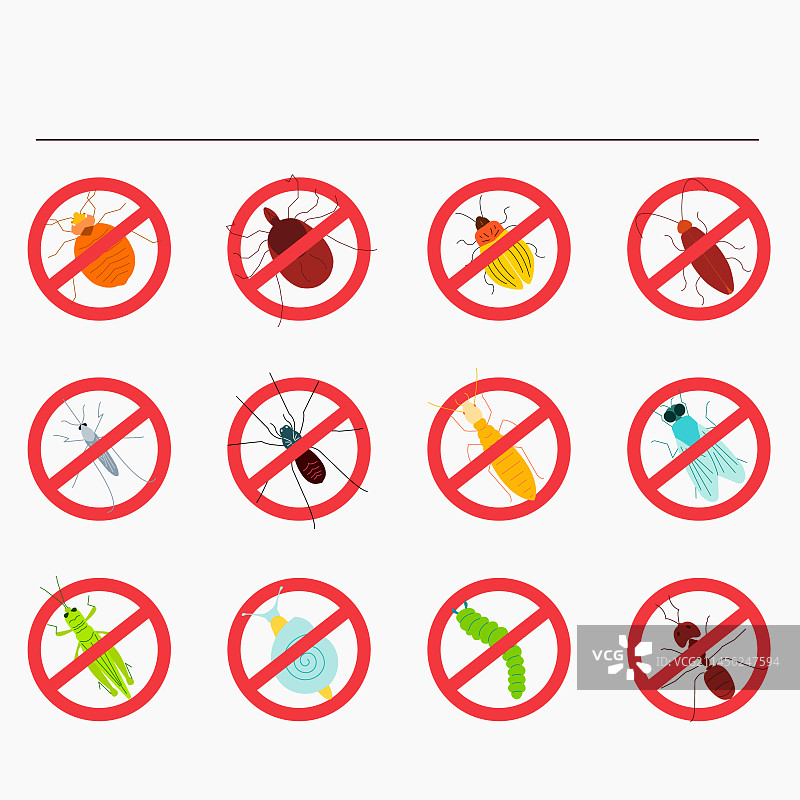 禁止虫害标志概念图图片素材