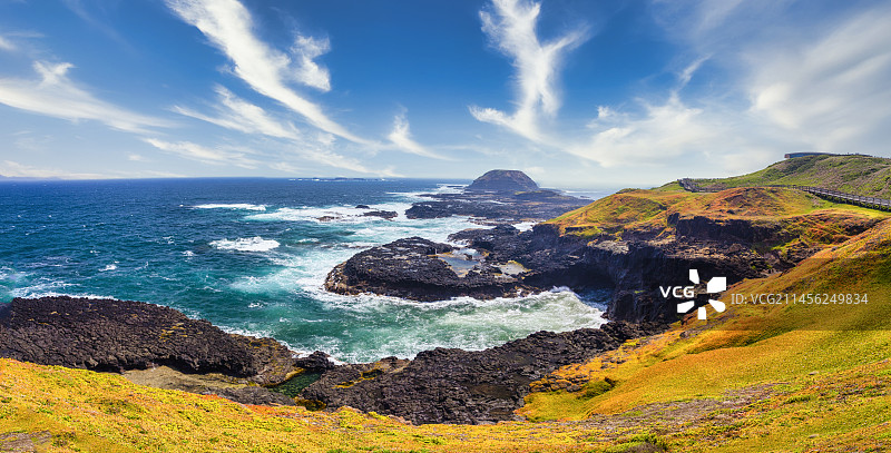 澳大利亚维多利亚州诺比斯栈道和海豹岩图片素材