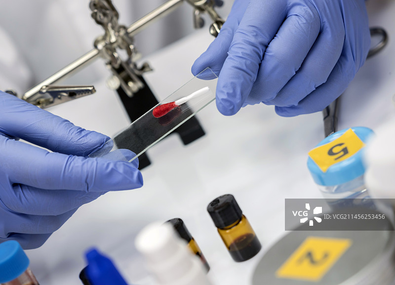 法医鉴定血液样本图片素材