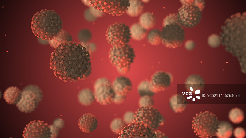 冠状病毒颗粒，插图图片素材