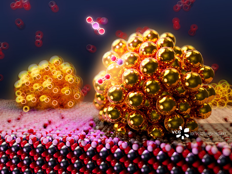 金属氧化物上的纳米颗粒催化剂图片素材