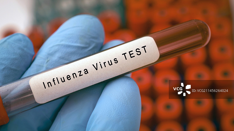 流感病毒测试概念图图片素材