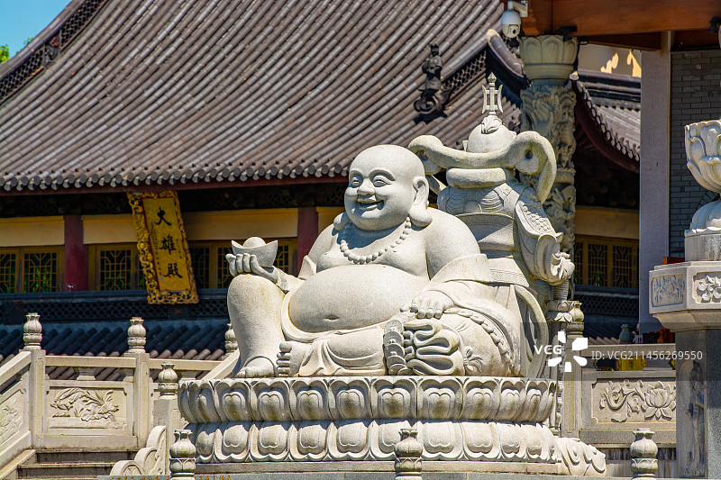 小普陀禅寺 寺庙 石雕弥勒佛像 宗教建筑 嘉兴海宁盐官镇 盐官古镇 盐官建筑图片素材