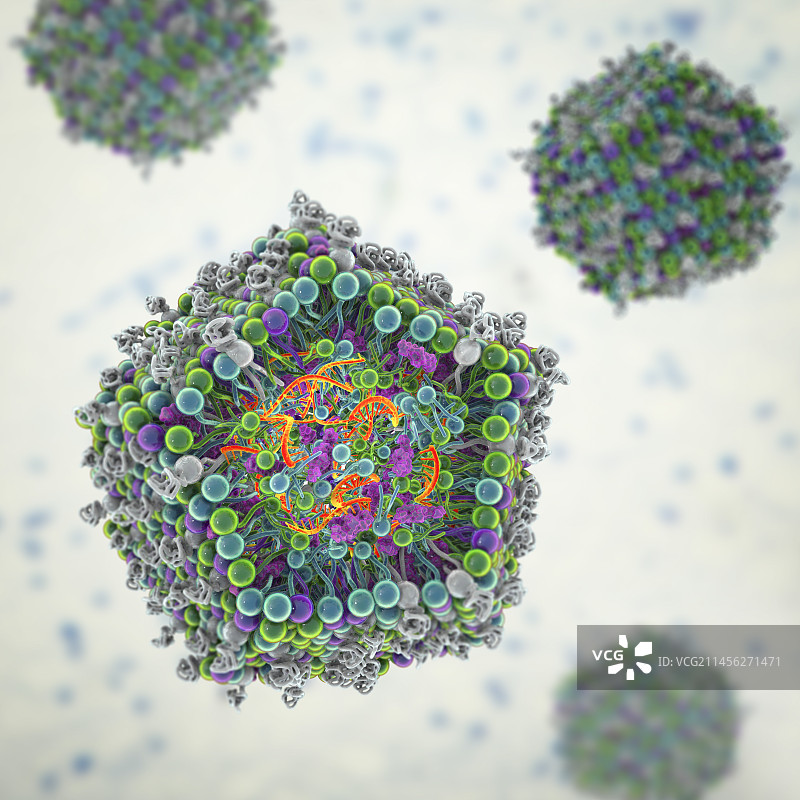 脂质纳米颗粒mRNA疫苗，图示图片素材