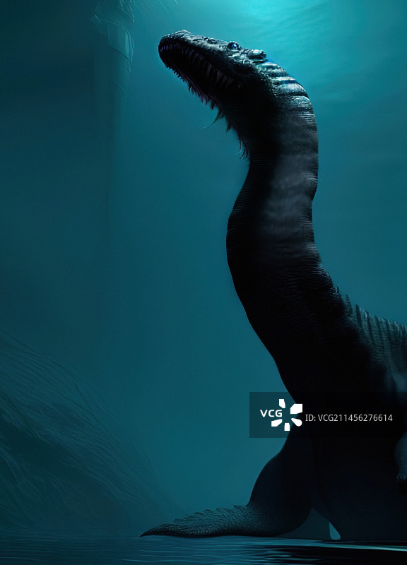 尼斯湖水怪插图图片素材