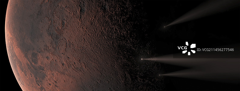 火星上的流星，插图图片素材