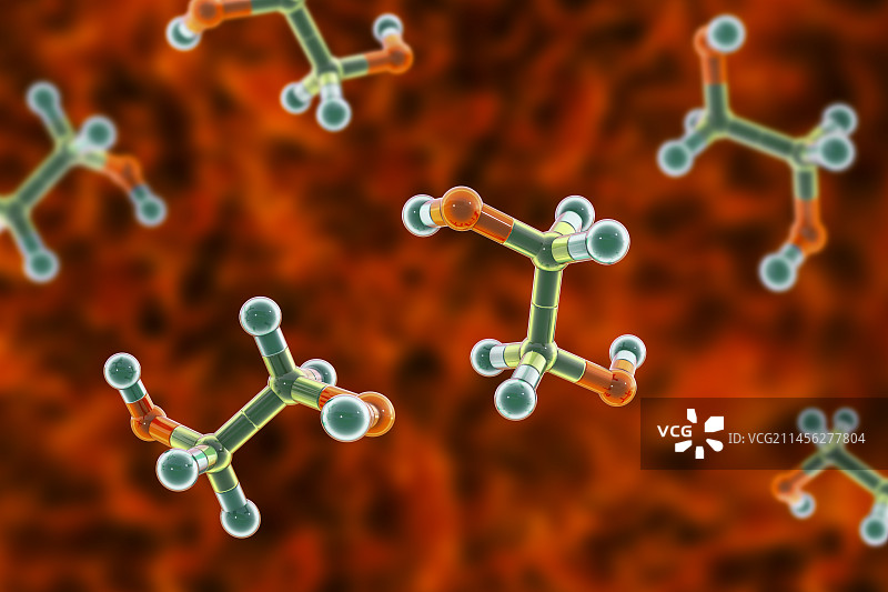 乙二醇分子，3D图图片素材