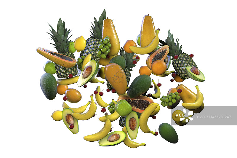 什锦水果插画图片素材
