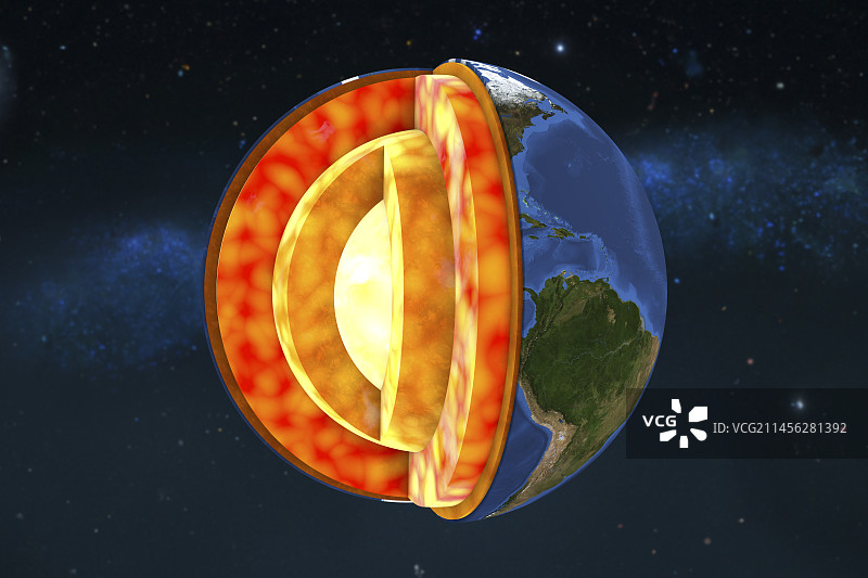 地球内部构造示意图图片素材