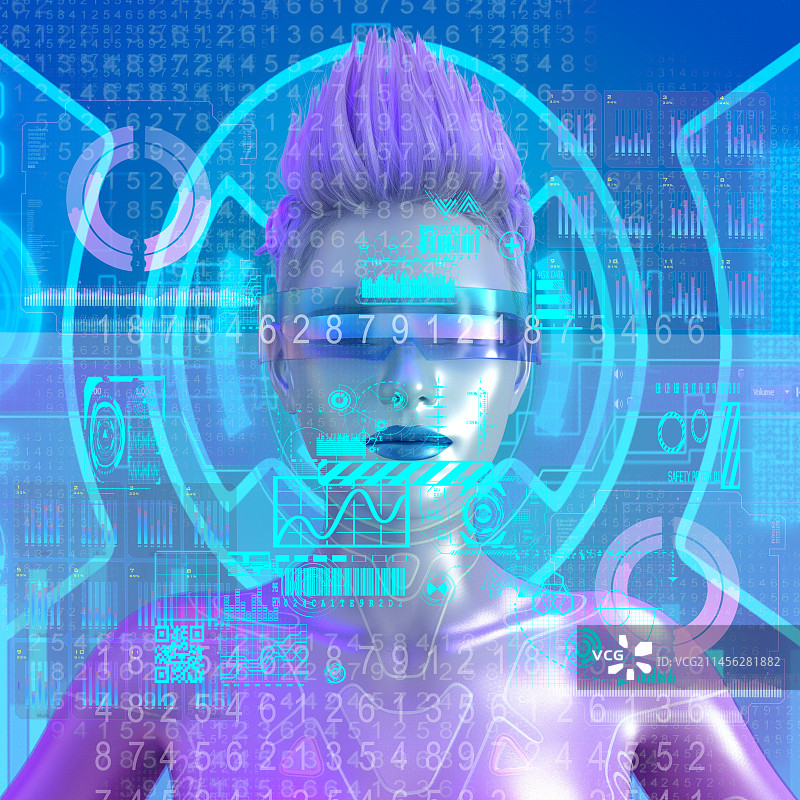 赛博格，概念插图图片素材