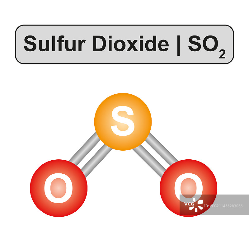 二氧化硫分子结构示意图图片素材