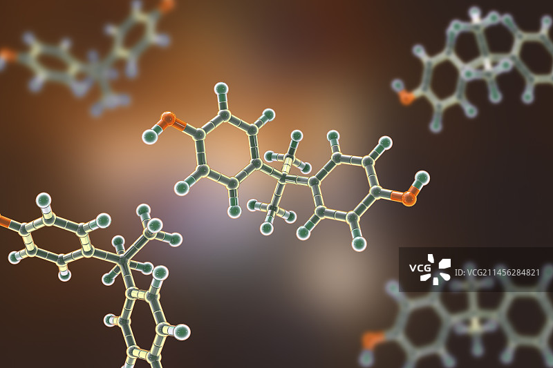 双酚A分子结构示意图图片素材