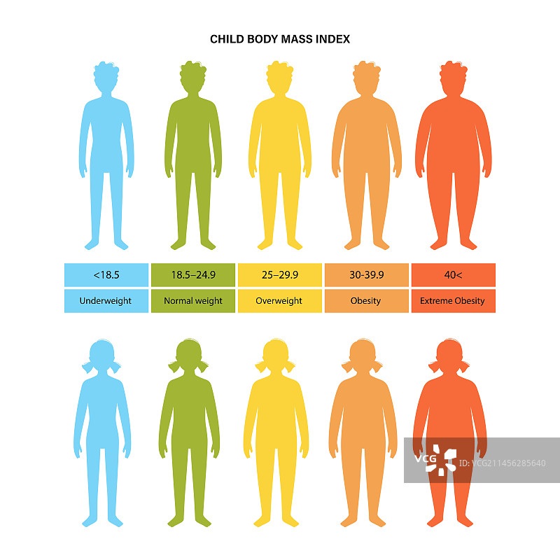 儿童身体质量指数图图片素材