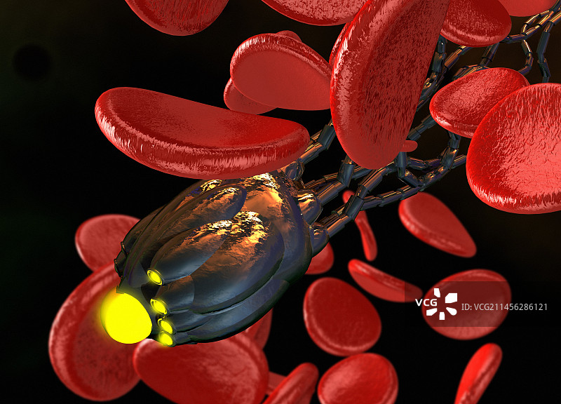 医疗纳米机器人，插图图片素材