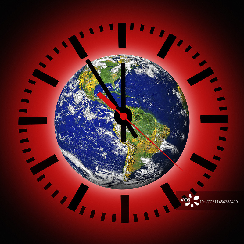 末日时钟概念合成图像图片素材