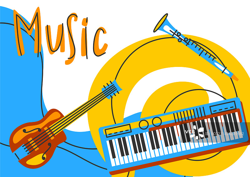 爵士布鲁斯乐器海报图片素材