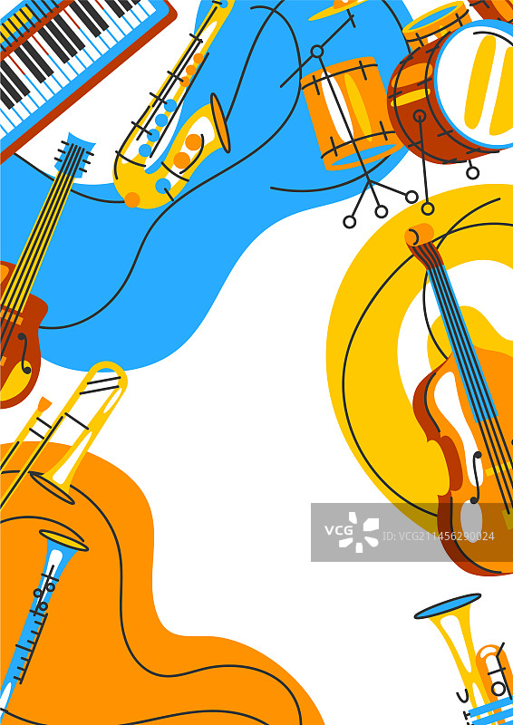 爵士布鲁斯乐器海报图片素材
