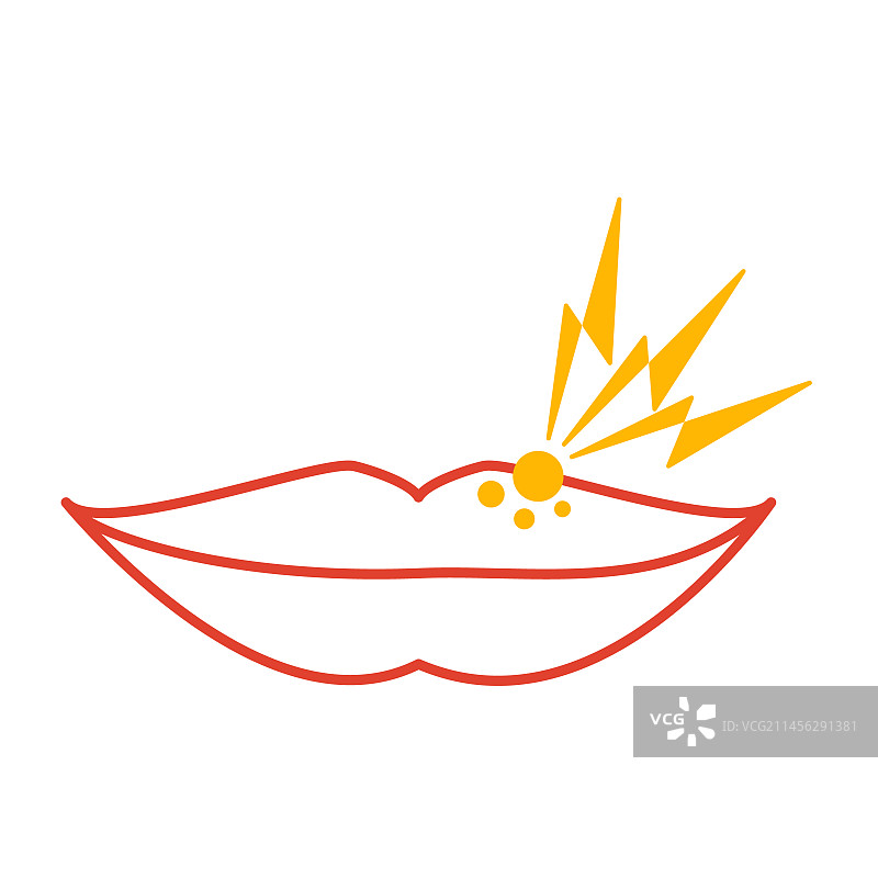 唇疱疹插图图片素材