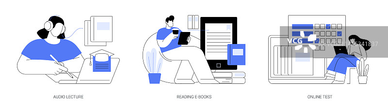 在线学位孤立卡通图片素材