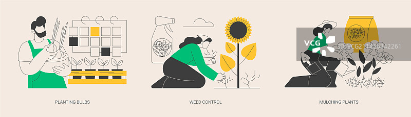 花园季节性工作抽象概念图片素材