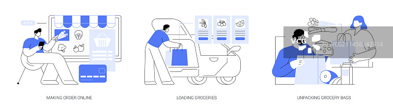 在杂货店的路边取货隔离图片素材