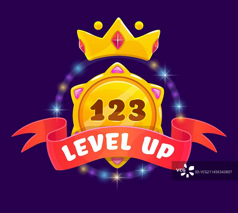游戏界面升级徽章获胜图标UI奖励图片素材