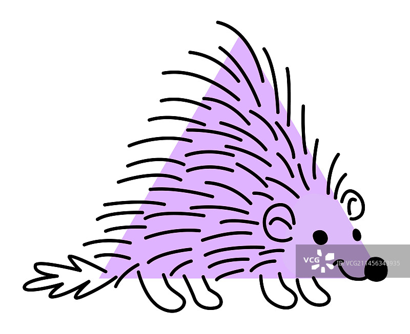 卡通刺猬数学图形角色图片素材