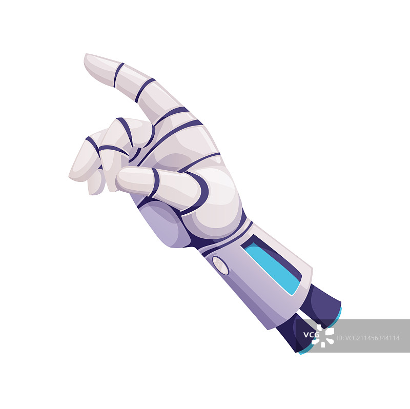 金属手指的机器人假肢图片素材