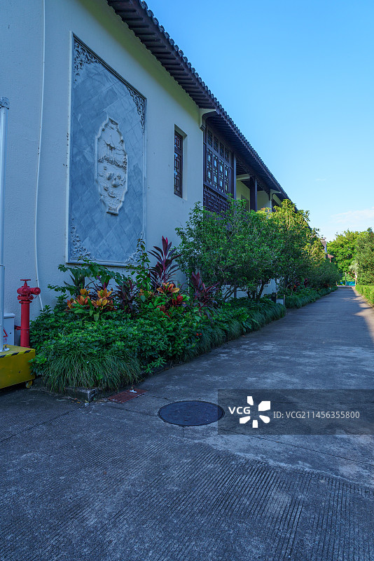 广州南沙蒲洲花园传统商业街区中式建筑群图片素材