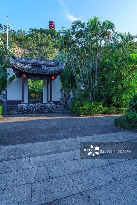 广州南沙蒲洲花园传统中式建筑景观图片素材