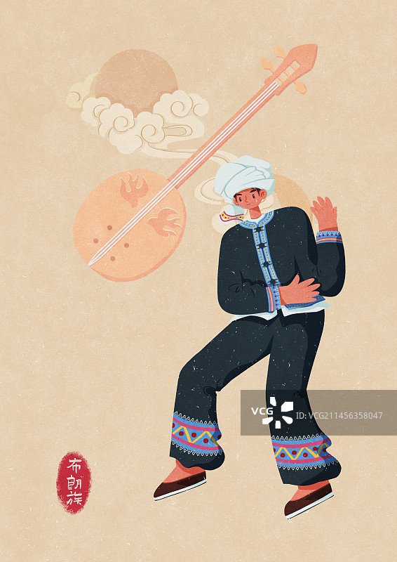 布朗族图腾下的男性图片素材