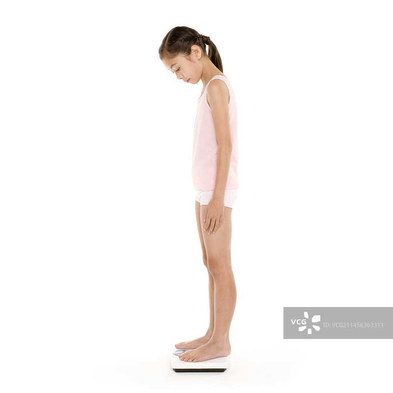女孩称体重图片素材