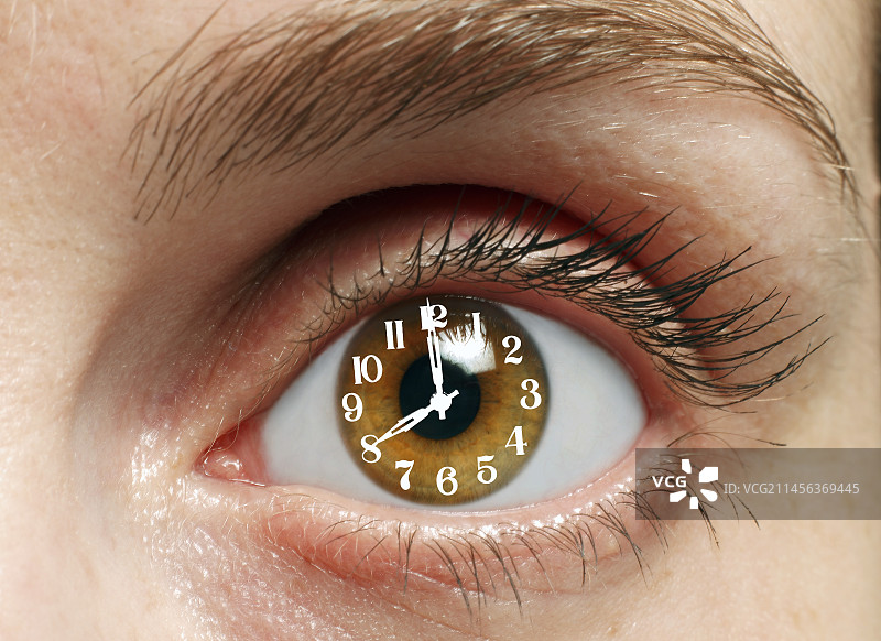 带时钟的眼睛图片素材
