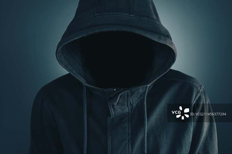 戴帽衫的无脸男人图片素材